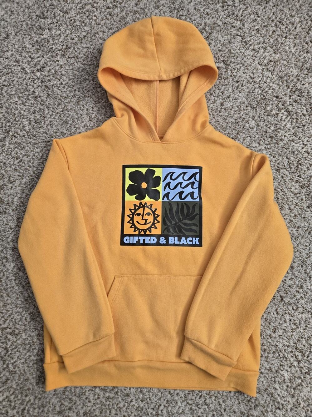 BLACK HISTORY MONTH Gifted & Black Kids Hoodie Yellow S (6/7) Graphic Sweatshirt